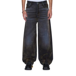Vintage Wash Baggy Wide Leg Jeans