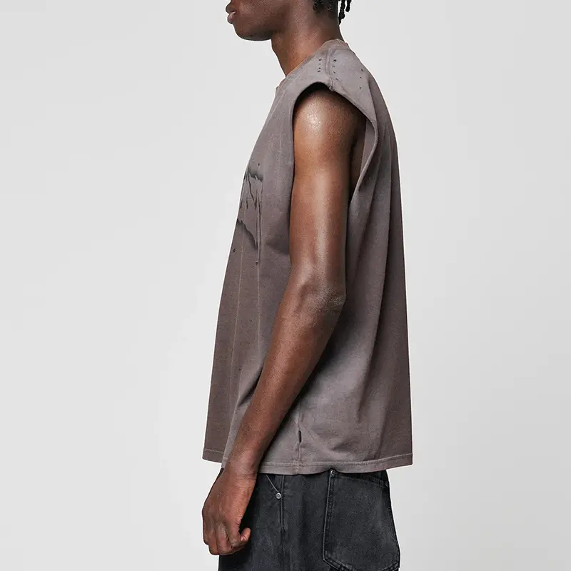 Vintage Wash Sleeveless Print T-Shirt - Image 4