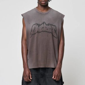 Vintage Wash Sleeveless Print T-Shirt