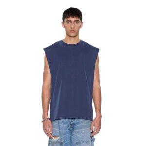 Navy Sleeveless Streetwear Tee