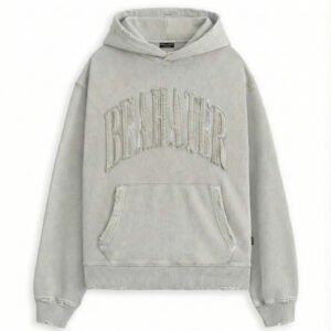 Applique Embroidered Pullover Hoodie