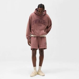 Vintage Letter Hoodie and Shorts Set