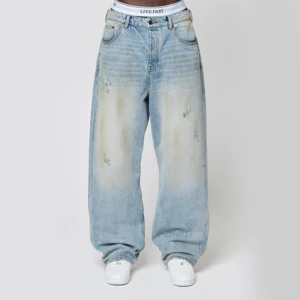 Light Wash Baggy Wide Leg Jeans