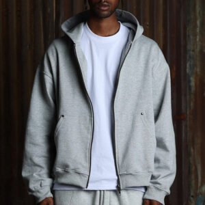 Zip Hoodie Grey Oversized Hoodie