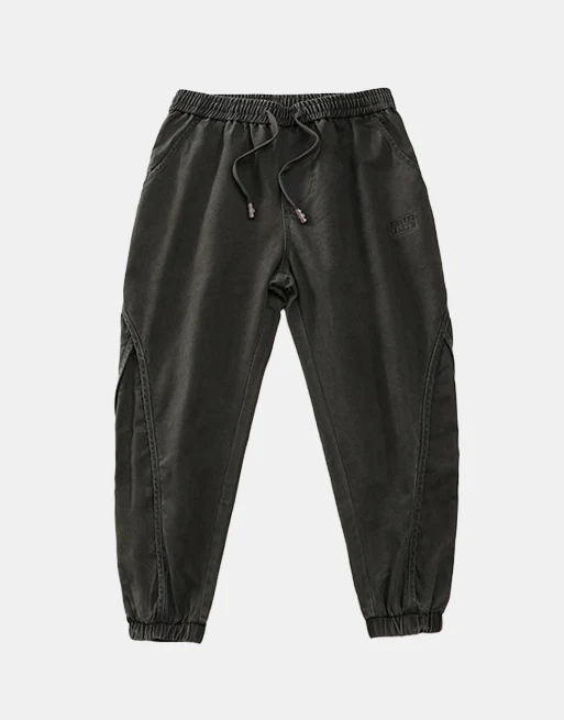 Corduroy patterned street style loose-fitting sweatpants