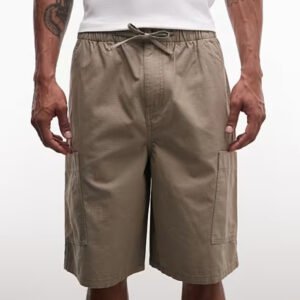 Beige Drawstring Casual Shorts for Men