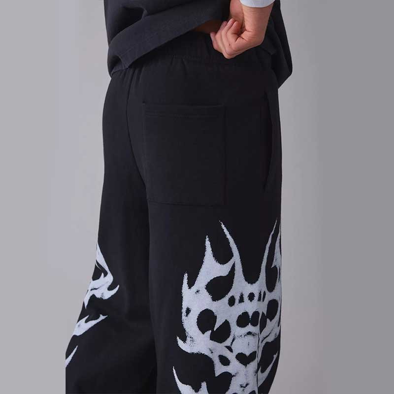 Black Graphic Print Sweatpants - Image 4
