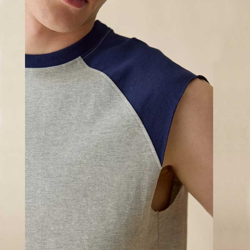 Color Block Sleeveless Men's T-Shirt - Image 4