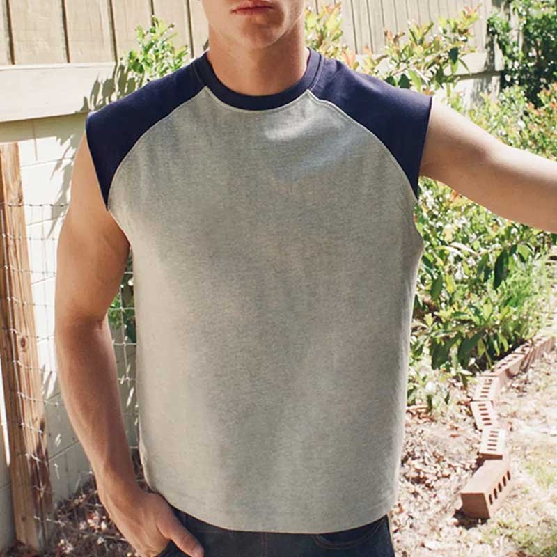 Color Block Sleeveless Men's T-Shirt