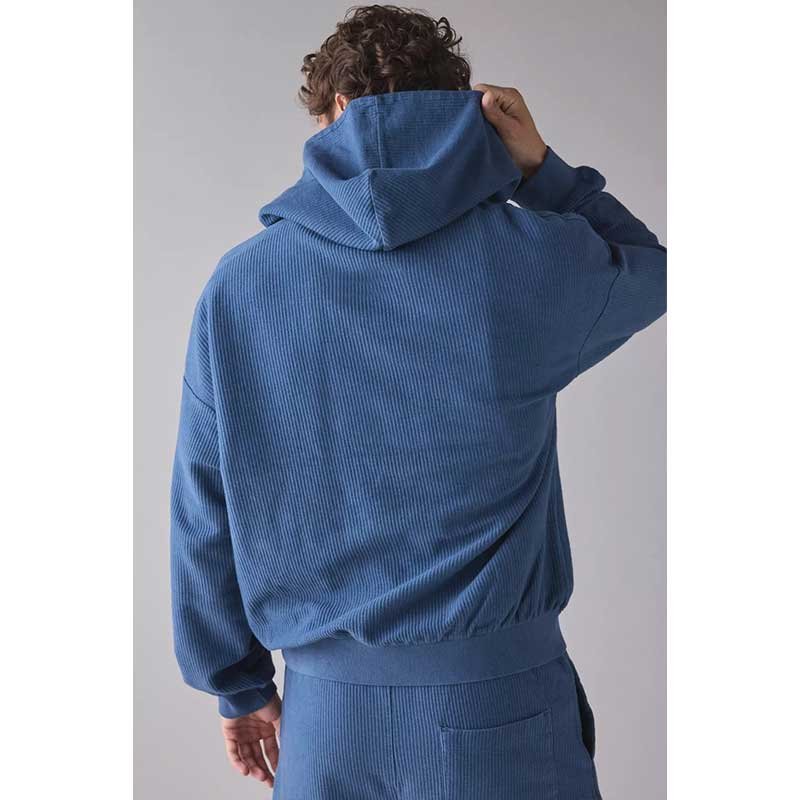 Blue Pullover Hoodie and Shorts Set for Men - Image 3