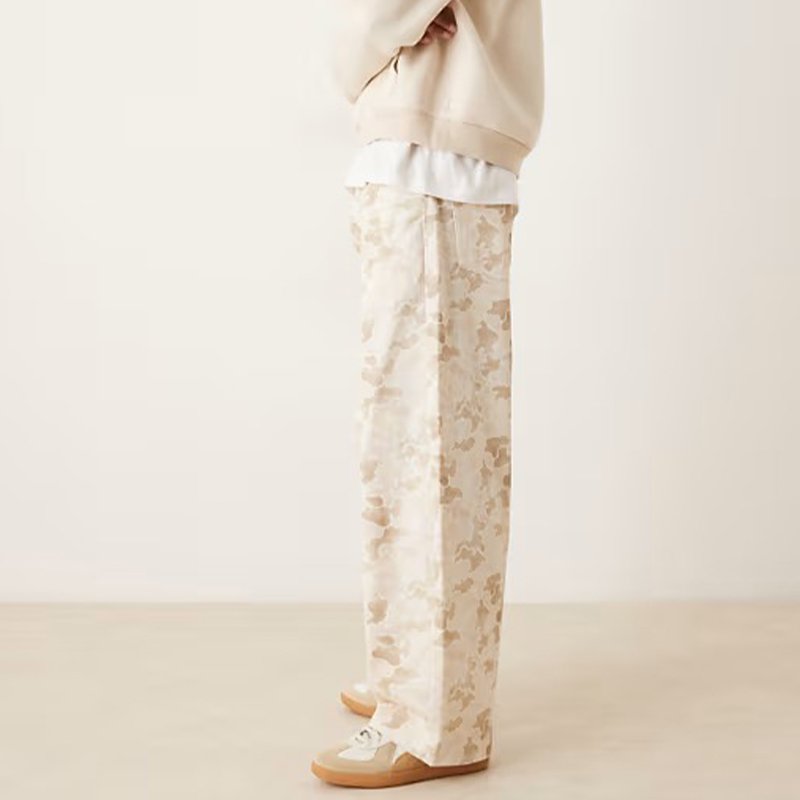 Camo Print Wide-Leg Pants for Men - Image 4