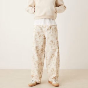 Camo Print Wide-Leg Pants for Men