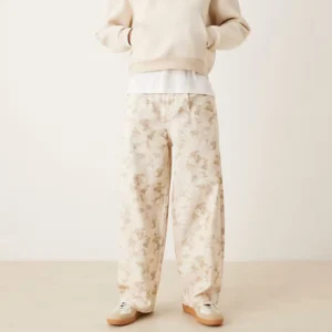 Camo Print Wide-Leg Pants for Men