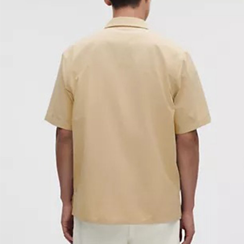 Beige Casual Short-Sleeve Button-Up Shirt - Image 2