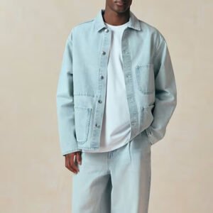 Light Blue Washed Denim Shirt Jacket