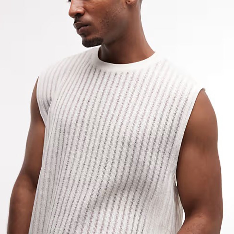 Loose-fitting Textured Fabric Tank Top - Image 2