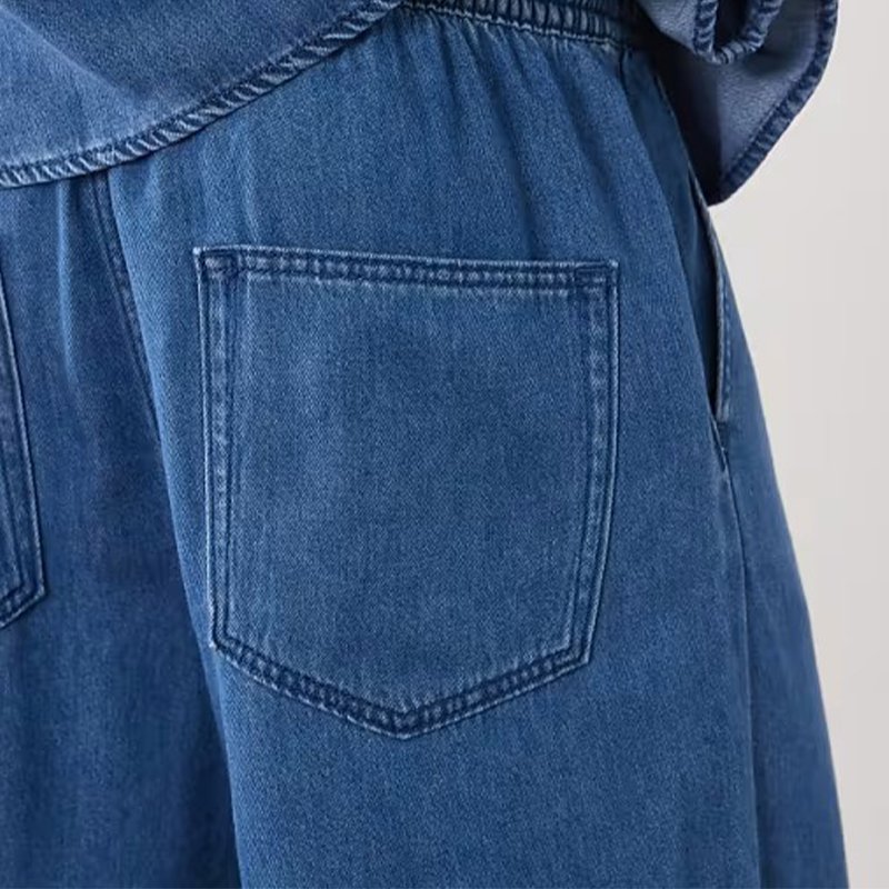 Washed Short-Sleeve Denim Shirt Set - Image 3