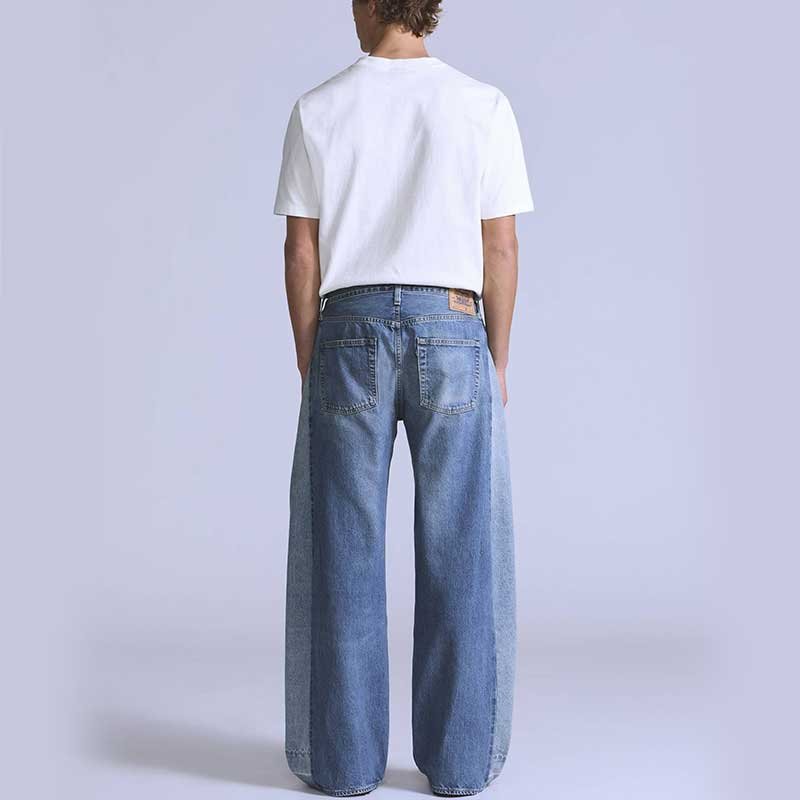 Custom Men's Patchwork Denim Jeans for Streetwear - Image 4