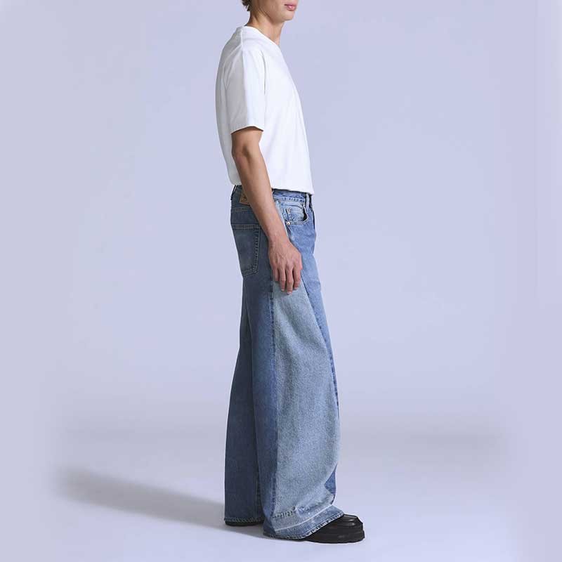 Custom Men's Patchwork Denim Jeans for Streetwear - Image 3