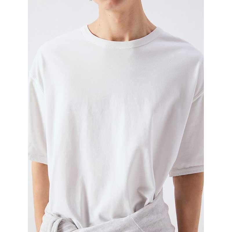 White Crew-Neck Basic T-Shirt - Image 3