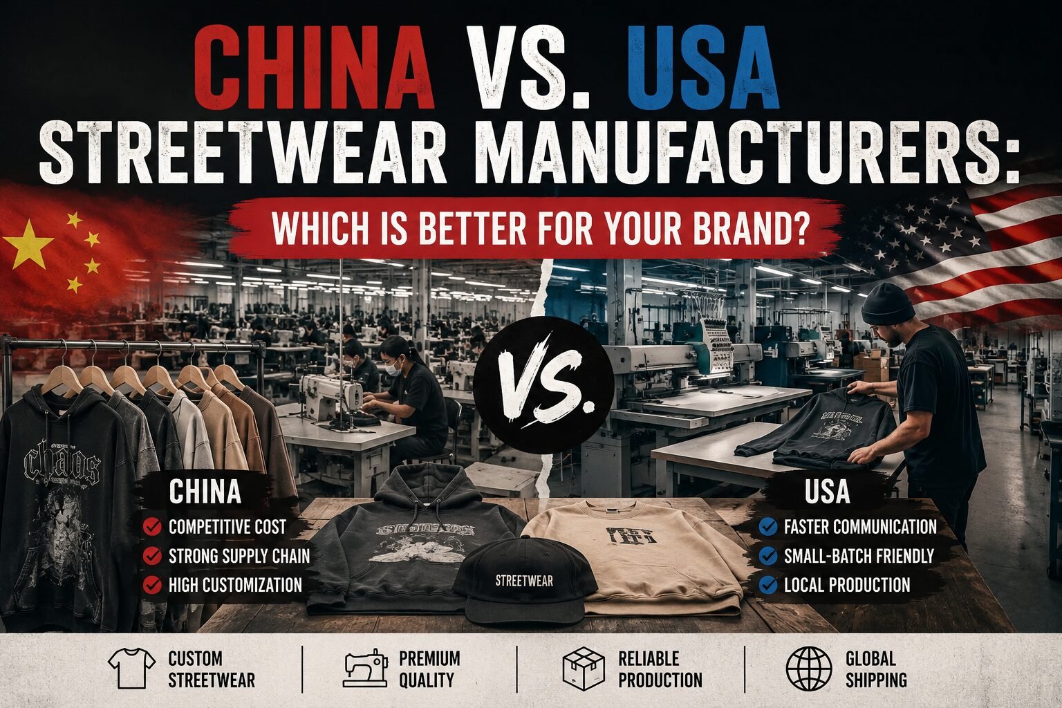 China vs. USA Streetwear Manufacturers: Which Is Better for Your Brand?