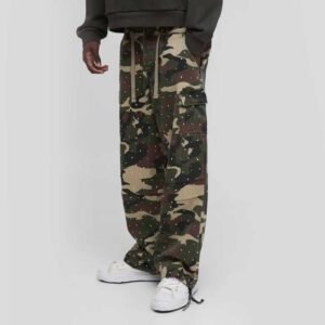 Camo Rhinestone Baggy Cargo Pants