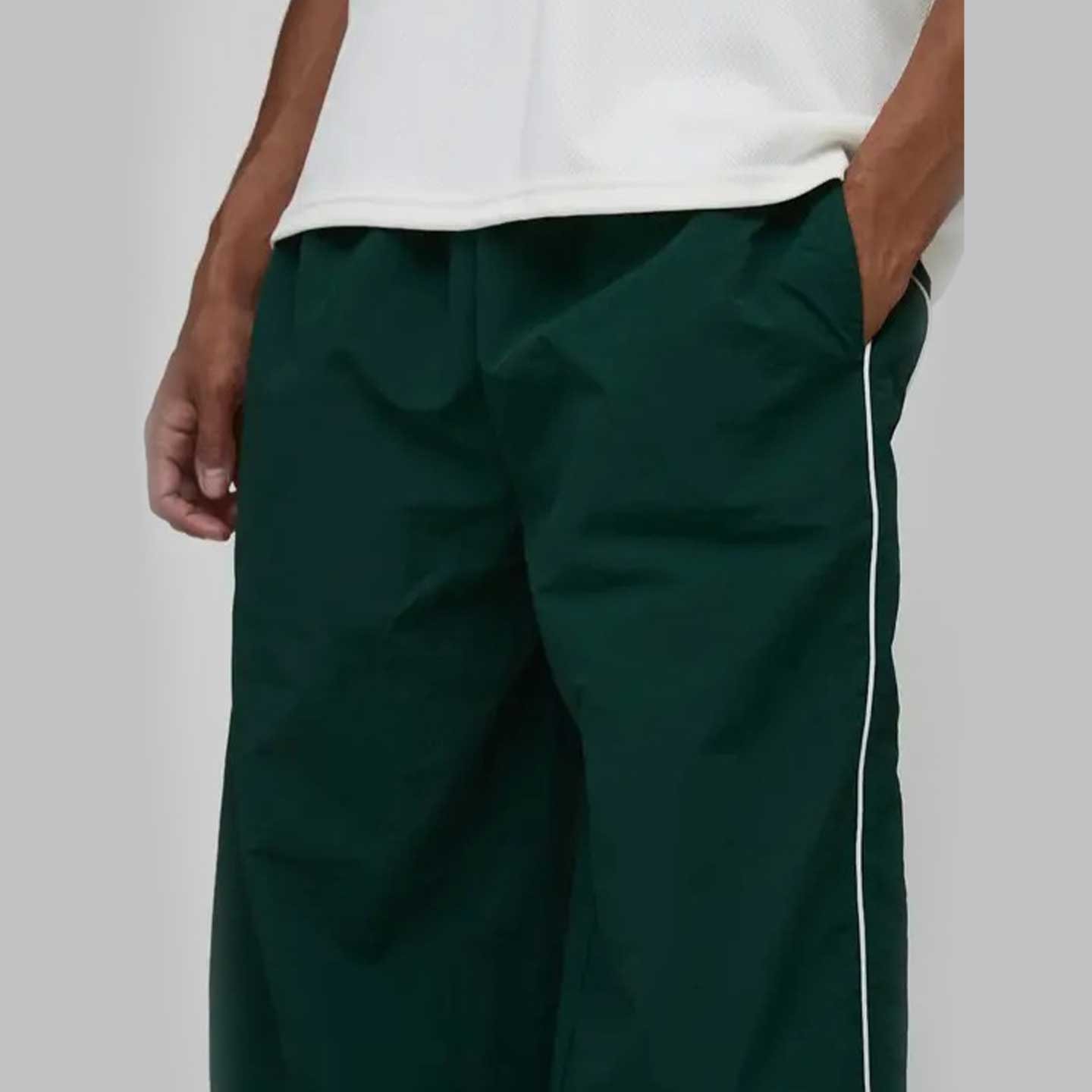 Wide-Leg Track Pants with Side Piping - Image 3