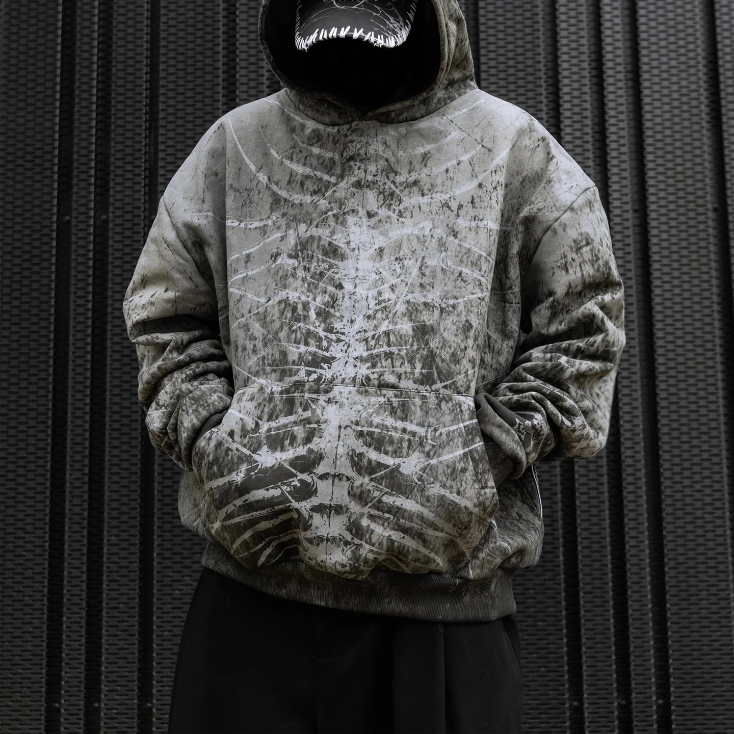 Heavyweight Oversized Grunge Print Hoodie - Image 2