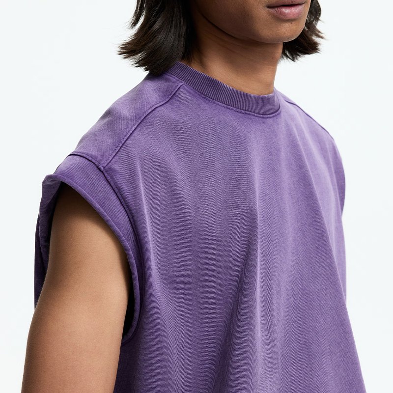 Men's Purple Loose-fit Crew-neck Vest - Image 2