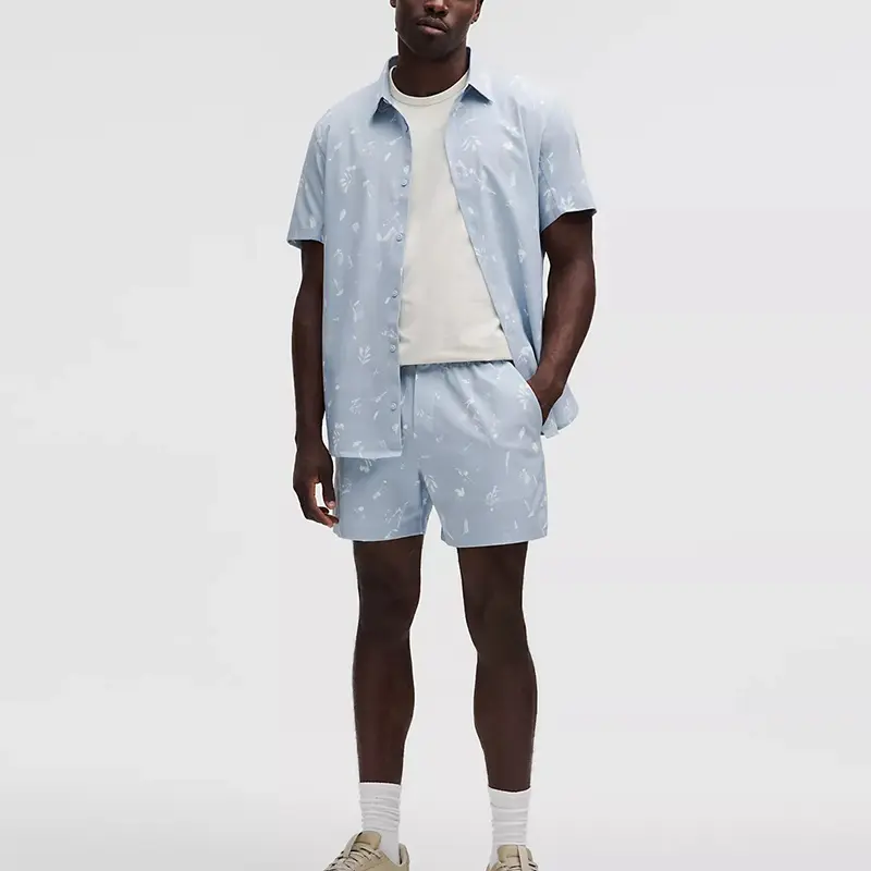 Men's Short Sleeved Shirt and Shorts Set