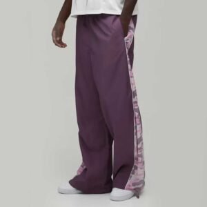 Wide-Leg Track Pants with Camo Side Panels