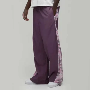 Wide-Leg Track Pants with Camo Side Panels