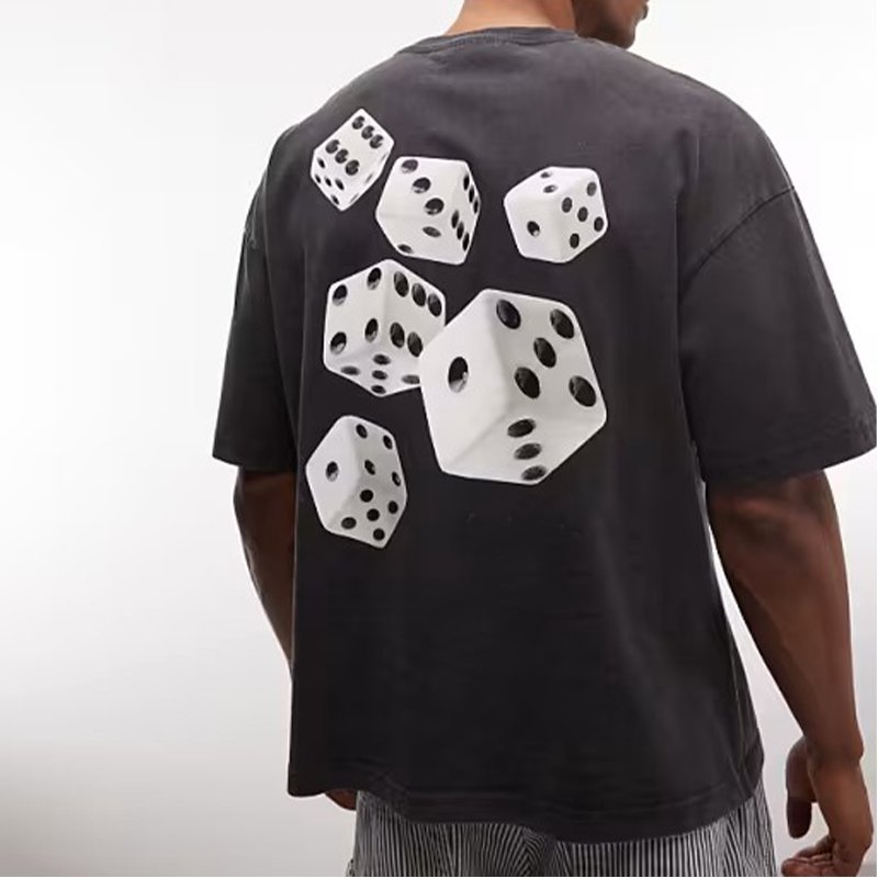 Rolling Dice Pattern Washed T Shirt - Image 2