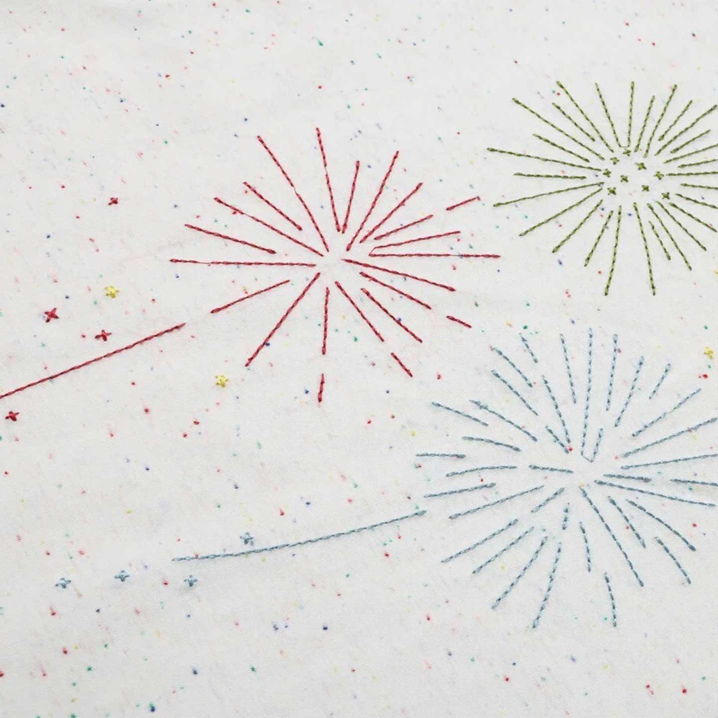 Speckled Fireworks Embroidery Graphic Short Sleeve T-Shirt - Image 2