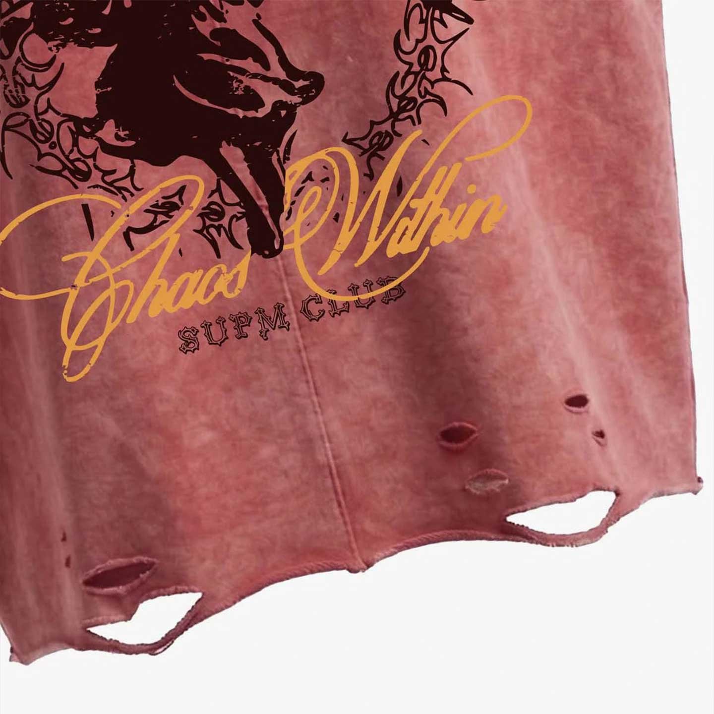 Vintage Washed Distressed Sleeveless Graphic Tee - Image 3